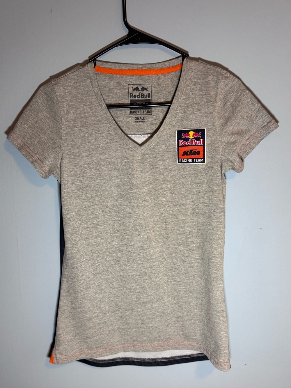 Red Bull KTM Racing Team Women’s Small Gray V-Neck T-Shirt Motorsport Tee